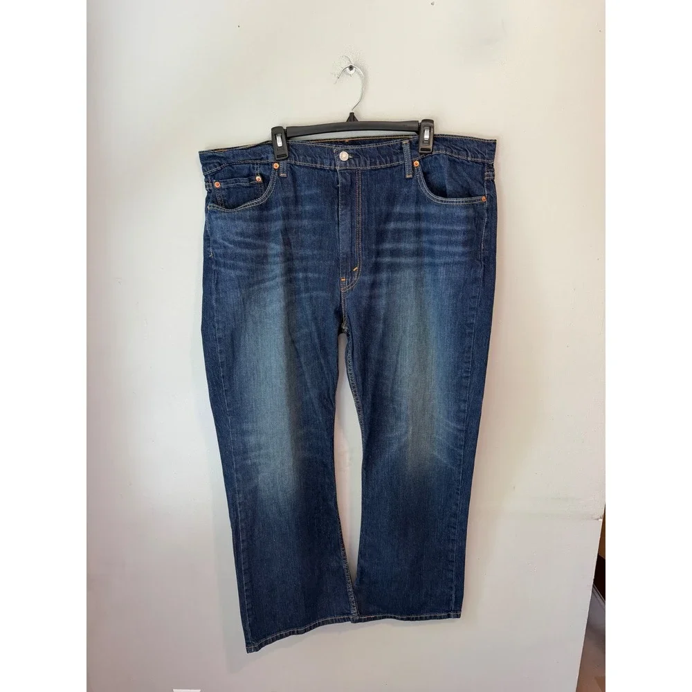 Levis 527 Slim Bootcut Jeans Mens 44x30 Dark Wash WaterLess Denim Blue 527-0539